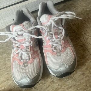New Balance Women's Pink, White, and Silver Athletic Shoes